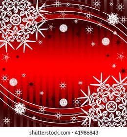  vector illustration of a striped  Christmas background with a snowflakes