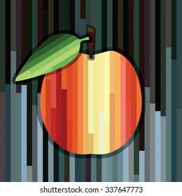 Vector illustration with striped fruits.(apple)