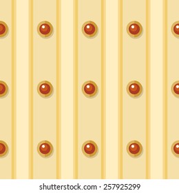 Vector illustration: striped golden seamless background with precious gems in golden rim 