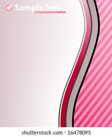 Vector illustration of a striped pink lined art background with sample logo.