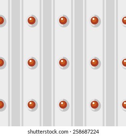 Vector illustration: striped silver seamless background with precious gems in silver rims
