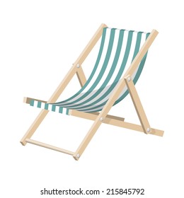 Vector illustration of the striped sunchair isolated over white background.