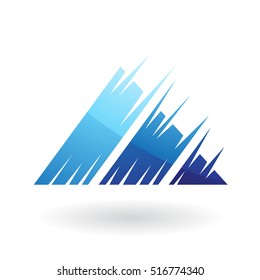 Vector Illustration of a Striped Triangle Abstract Icon isolated on a white background