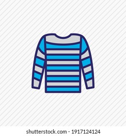 Vector illustration of stripped vest icon colored line. Beautiful naval element also can be used as shirt icon element.