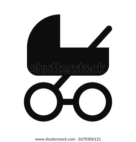 Vector illustration of stroller icon silhouette isolated on white background	