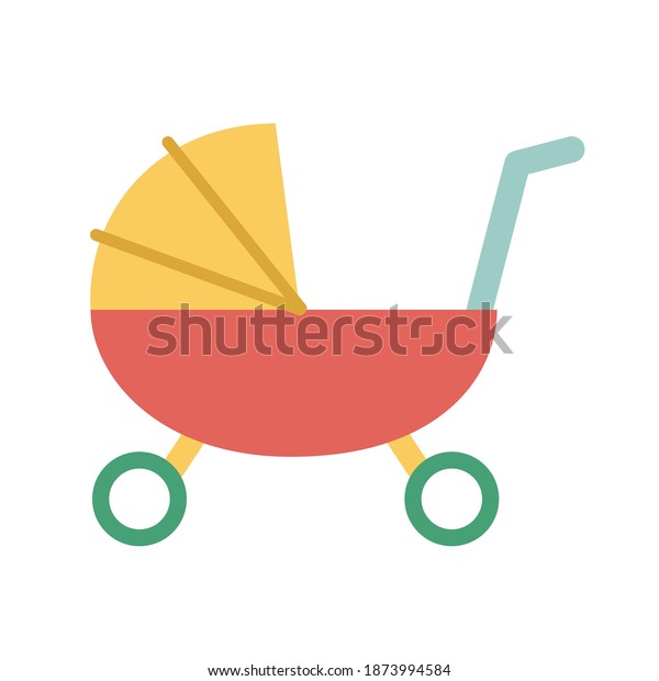 Vector illustration of stroller. Isolated vector\
illustration in flat style.\
