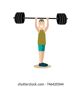 Vector Illustration Strong Athletic Man Training Stock Vector (Royalty ...