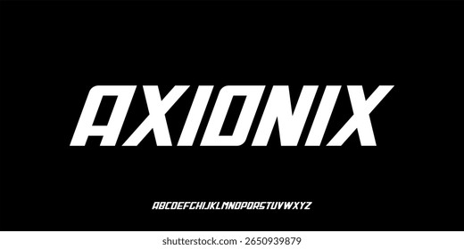 Vector illustration of a strong and dynamic futuristic style alphabet letter display. Suitable for e-sports, racing, sci-fi, technology and modern branding themed designs.