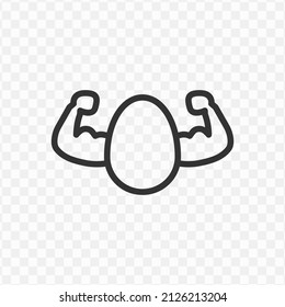 Vector illustration of strong egg icon in dark color and transparent background(png).