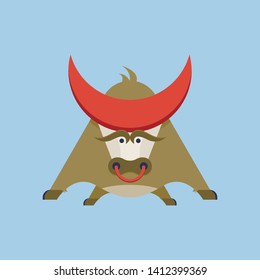 Vector illustration of a strong healthy bull. Spain. Corrida