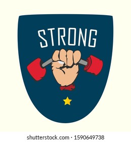 Vector illustration of a strong logo badge