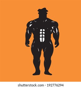 vector illustration of a strong man silhouette