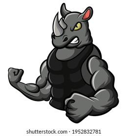 Vector illustration of a strong rhino  