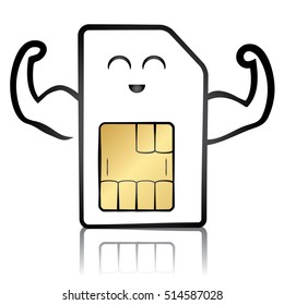 Vector illustration of a strong sim card