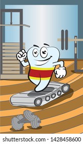 Vector illustration of a strong tooth . 