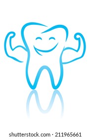 Vector illustration of a strong tooth