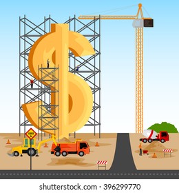vector illustration of structure building of Dollar