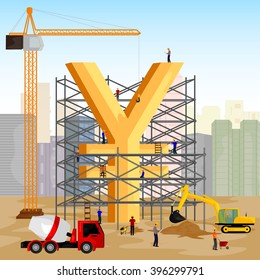vector illustration of structure building of Yen