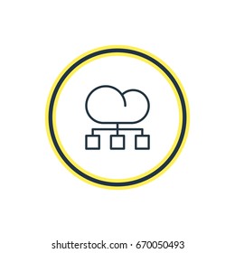 Vector Illustration Of Structure Outline. Beautiful Marketing Element Also Can Be Used As Cloud Distribution Element.