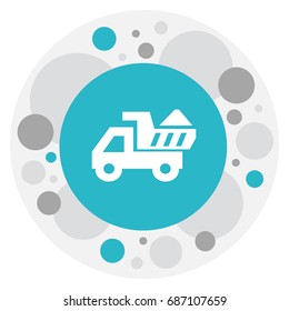 Vector Illustration Of Structure Symbol On Lorry Icon. Premium Quality Isolated Camion  Element In Trendy Flat Style.
