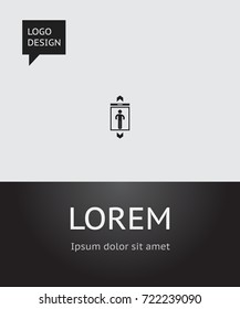 Vector Illustration Of Structure Symbol On Elevator Icon. Premium Quality Isolated Lift Element In Trendy Flat Style.