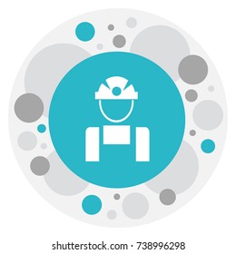 Vector Illustration Of Structure Symbol On Worker Icon. Premium Quality Isolated Employee  Element In Trendy Flat Style.