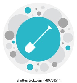Vector illustration of structure symbol on shovel icon. Premium quality isolated spade element in trendy flat style.