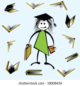 vector illustration of student