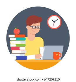 Vector illustration of student