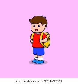 Vector illustration of a student with bag