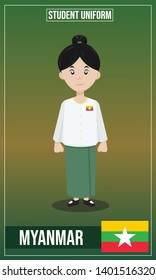 Vector illustration of Student costume of The world