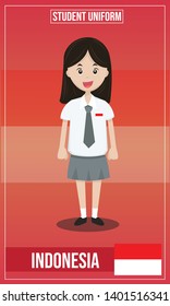 Vector illustration of Student costume of The world