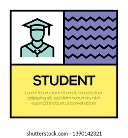 VECTOR ILLUSTRATION AND STUDENT ICON CONCEPT