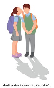 vector illustration of students in different postures