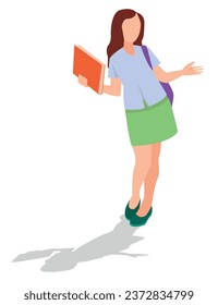 vector illustration of students in different postures