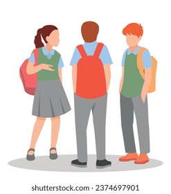 vector illustration of students in different postures