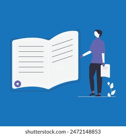 Vector illustration of students in different postures