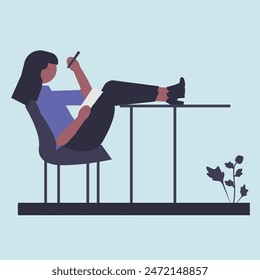 Vector illustration of students in different postures