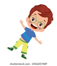 vector illustration of students in different postures