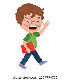 vector illustration of students in different postures