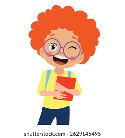 vector illustration of students in different postures