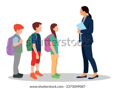 vector illustration of students in different postures
