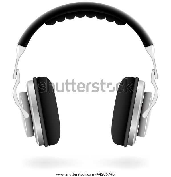 Vector Illustration Studio Headphones Isolated On Stock Vector (Royalty