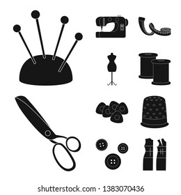 Vector illustration of studio and industry icon. Collection of studio and sewing vector icon for stock.