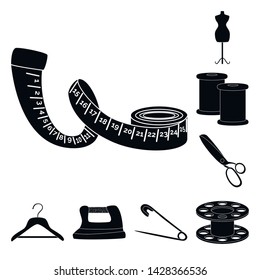 Vector illustration of studio and industry icon. Collection of studio and sewing stock vector illustration.