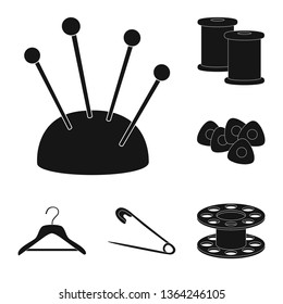 Vector illustration of studio and industry sign. Set of studio and sewing stock symbol for web.