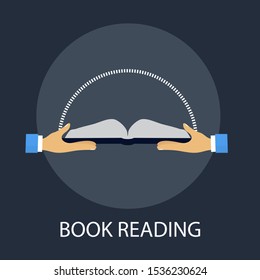 Vector illustration of study & knowledge concept with "book reading" education and literature icon.