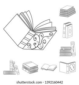 Vector illustration of study  and literature  icon. Set of study  and source stock symbol for web.