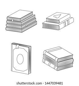 Vector illustration of study and literature symbol. Set of study and source stock vector illustration.