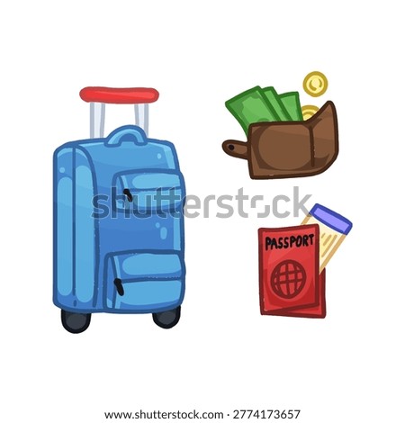 Vector illustration of stuff for travel